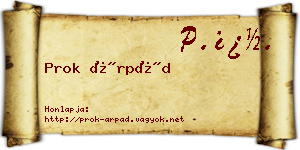 Prok Árpád névjegykártya