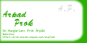 arpad prok business card