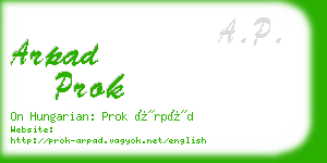 arpad prok business card